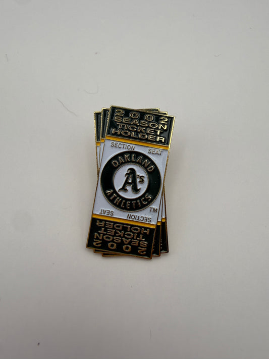 2002 Oak A’s Season Ticket Pin